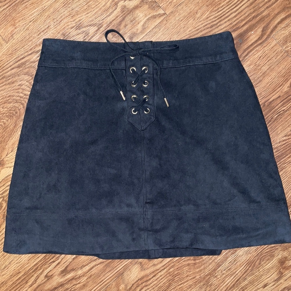 Abercrombie and Fitch Faux Suede Lace-Up Skirt